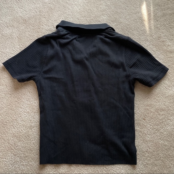 Abercrombie & Fitch black polo, ribbed tee (Size XS) - Picture 2 of 3